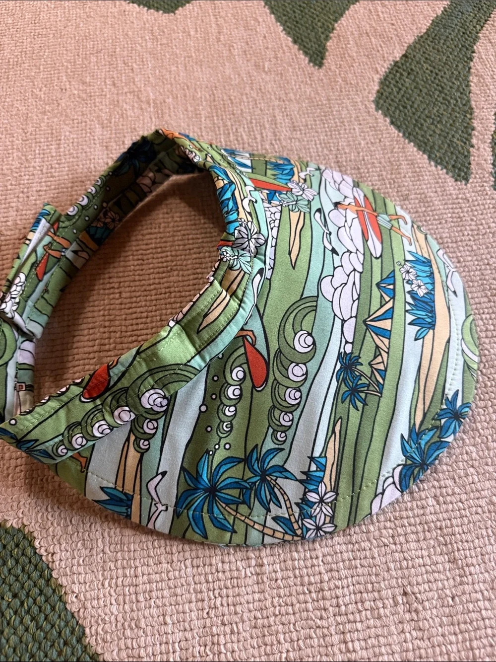 Vintage Green Surf Print Visor